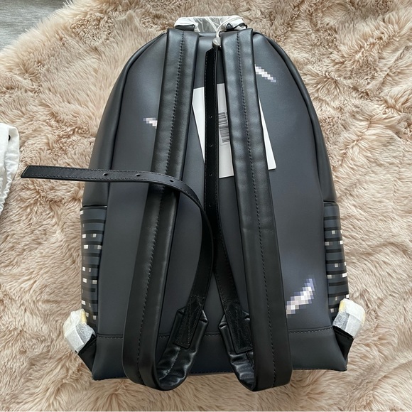 MOSCHINO X SIMS NWT runway leather pixel effect limited edition unisex back pack - Picture 6 of 16